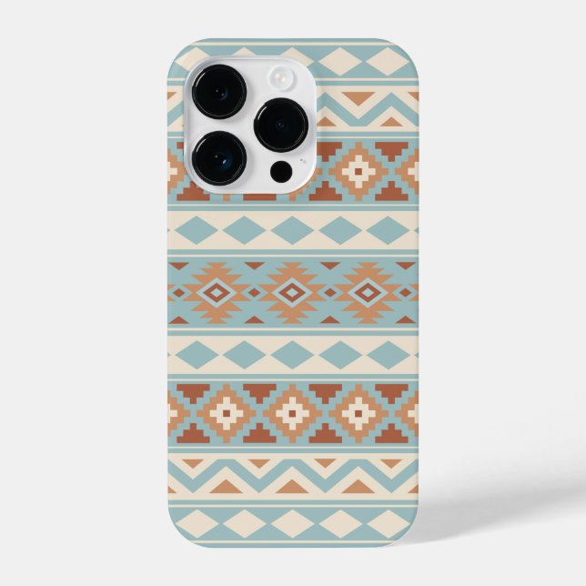 Coque iPhone Aztec Essence Ptn IIIb Blue Cream Terracottas (Verso)