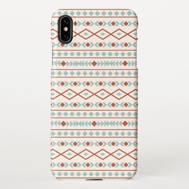 Coque iPhone Aztec Formes Motif rouille crème Turquoise (Dos)