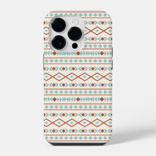 Coque Pour iPhone 14 Plus Aztec Formes Motif rouille crème Turquoise