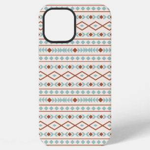 Coque iPhone 12 Pro Max Aztec Formes Motif rouille crème Turquoise