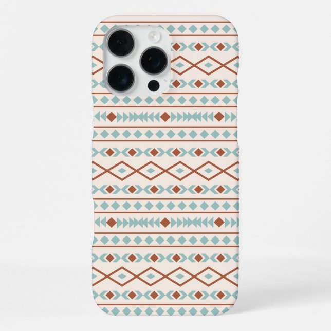 Coque iPhone Aztec Formes Motif rouille crème Turquoise (Verso)