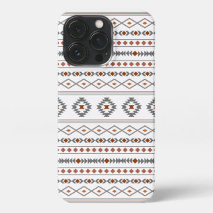 Etui iPhone 13 Pro Aztec Gris Blanc Mixte Motifs Motif