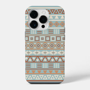 Coque Pour iPhone 14 Plus Aztec Influence Motif Crème Bleue Terracottas
