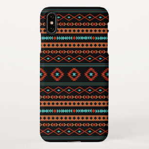 Coque iPhone XS Max Aztec Rusts Turquoise Noir Motifs mélangés Motif