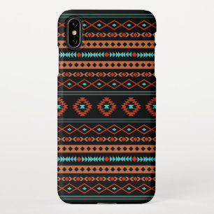 Coque iPhone XS Max Aztec Rusts Turquoise Noir Motifs mélangés Motif