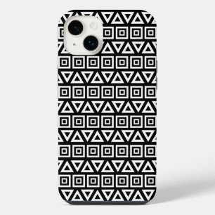 Aztec Triangles+Motif Carré blanc sur noir