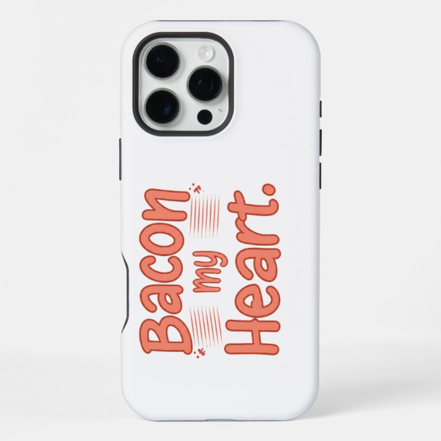 Coque iPhone Bacon, mon coeur (Verso)