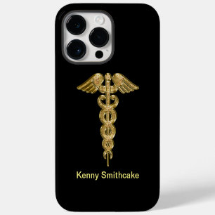 Coque Pour Pour iPhone 14 Pro Max Badge d'alerte médicale en or