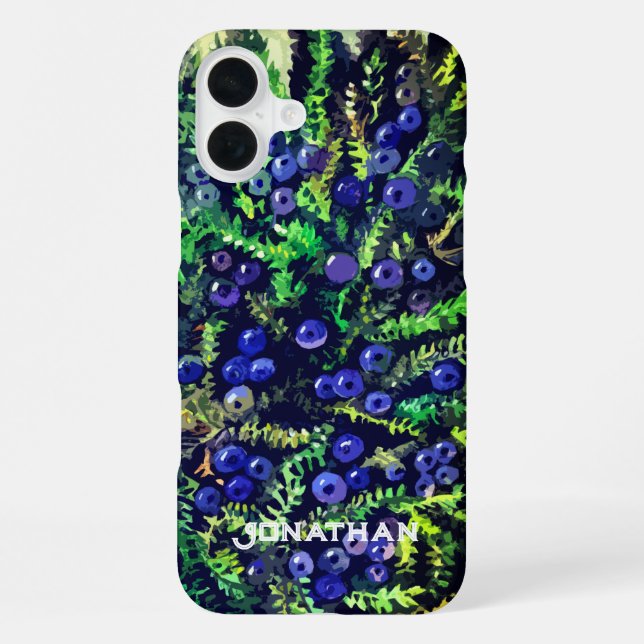 Coque iPhone Baies bleues sauvages (Verso)