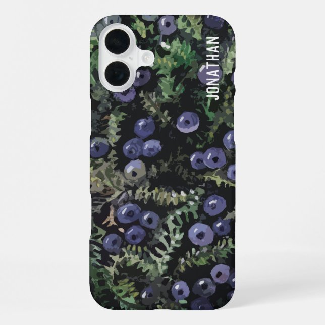Coque iPhone Baies bleues sauvages (Verso)
