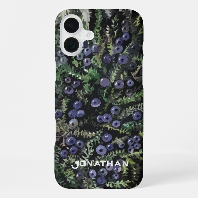 Coque iPhone Baies bleues sauvages (Verso)