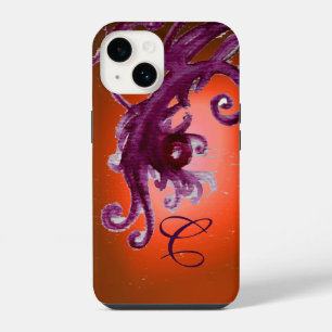 COQUE POUR iPhone 14 BAIES ORANGE JAUNE VIOLET ET TOURBILLONS MONOGRAMM