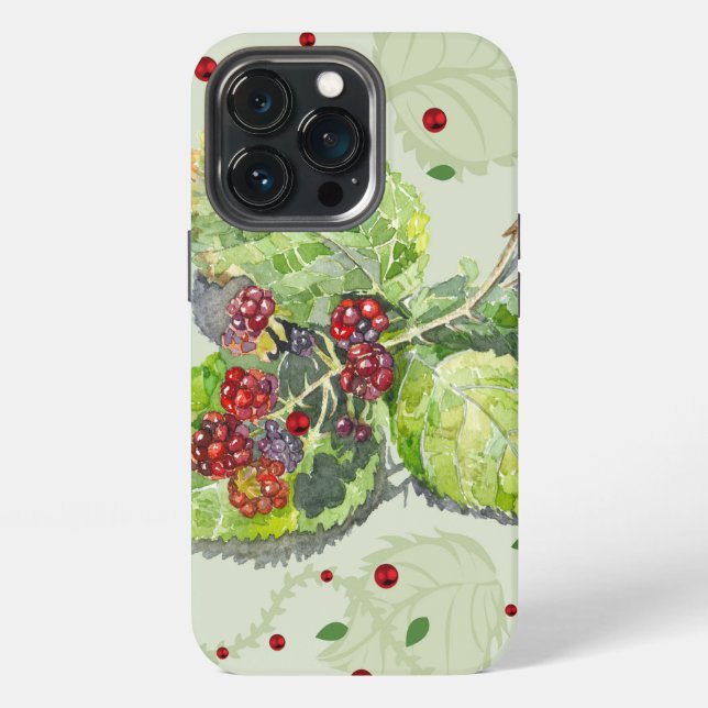 Coque iPhone Baies rouges de mûre (Dos)