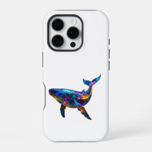 Coque iPhone 16 Pro Baleine colorée mixte - Corps en verre brillant Ré