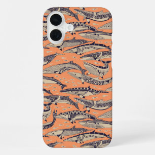 Coque iPhone 16 Plus baleines de Minke cuivre