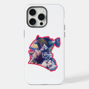 Coque iPhone 15 Pro Max Baliste Vue de culture biologique à bordure roug