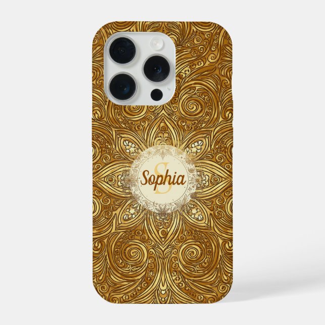 Coque iPhone Balle à neige dorée (Verso)