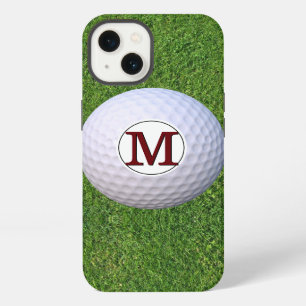 Etui iPhone 13 Balle de golf Monogramme Verts Gazon Golfeur