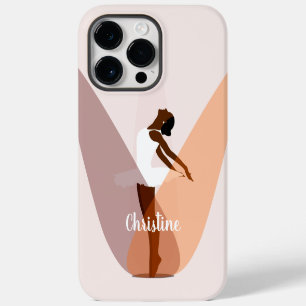 Coque Pour Pour iPhone 14 Pro Max Ballerine noire danseuse de ballet rose clair Case