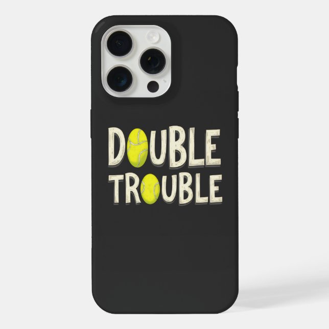 Coque iPhone Balles de tennis drôles Double Trouble (Verso)