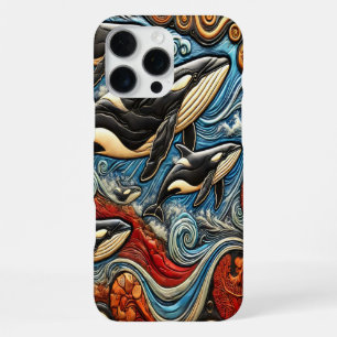 Coque iPhone 16 Pro Max Ballet océanique : Baleines et vagues