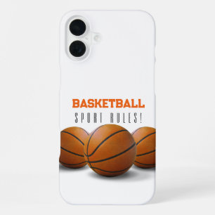 Coque iPhone 16 Plus Ballons de Basket Règles de Sport