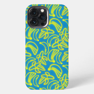 Etui iPhone 13 Pro Max Bananes Néon Vaporwave Rétro Futuriste