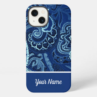 Etui iPhone 13 Bandanna Bleue de la Marine Boho