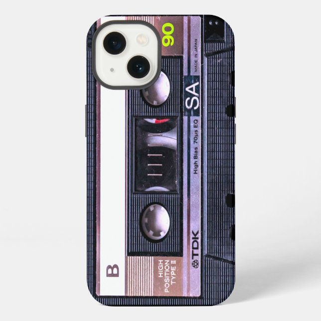 Coque iPhone Bande Cassette Noire (Verso)