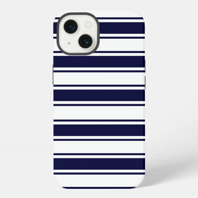 Coque iPhone Bande horizontale de la marine (Verso)