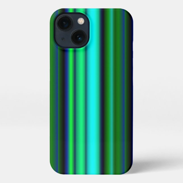 Coque iPhone Bandes arc-en-ciel bleu-vert (Verso)