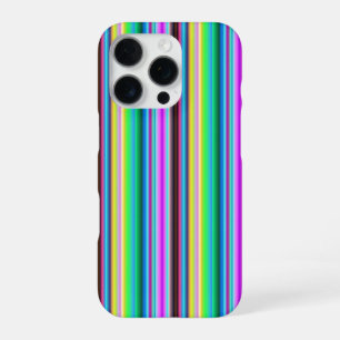 Coque iPhone 16 Pro Bandes arc-en-ciel - Motif