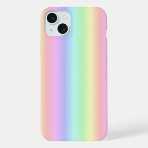 Coque iPhone 15 Plus Bandes arc-en-ciel Pastel - motif