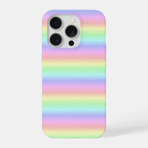 Coque iPhone 15 Pro Bandes arc-en-ciel pastel - motif