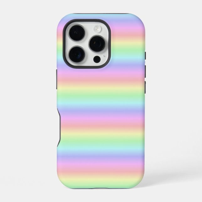Coque iPhone Bandes arc-en-ciel Pastel - motif (Verso)