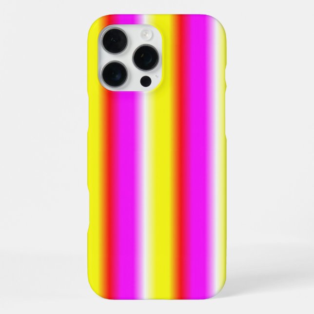 Coque iPhone Bandes arc-en-ciel rose jaune (Verso)