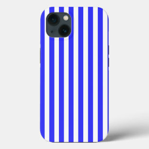 Etui iPhone 13 Bandes de bonbons royales bleu et blanc Coque-Mate