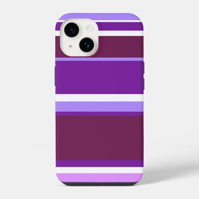 Coque iPhone Bandes de nuances de violet (Verso)