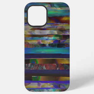 Coque iPhone 12 Pro Max Bandes déchirées de textures colorées numériques