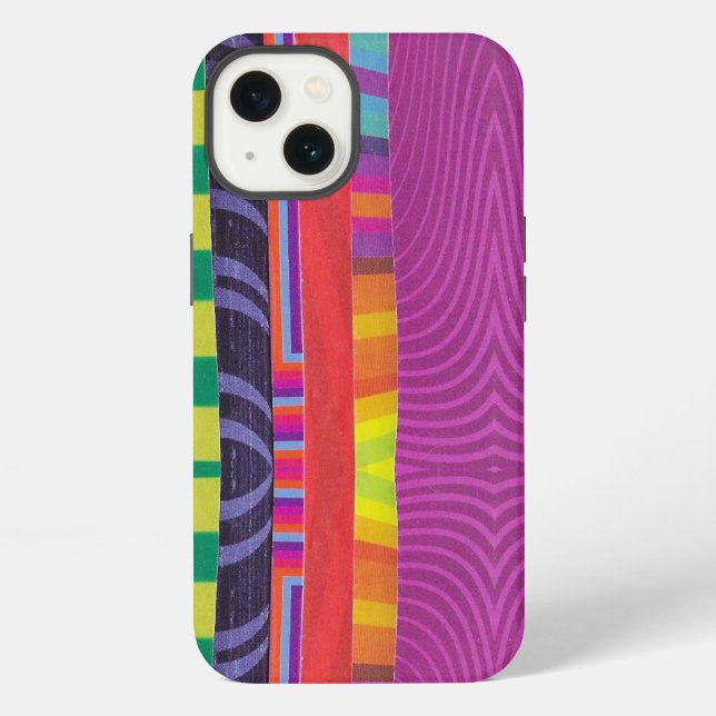 Coque iPhone bandes ondulées colorées (Verso)