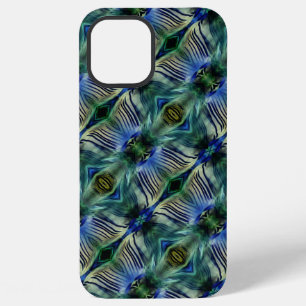 Coque iPhone 12 Pro Max Bandes transversales courbes en vert et bleu vif