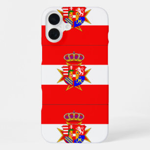 Coque iPhone 16 Plus Bannière rouge blanc Grand-Duché de Toscane