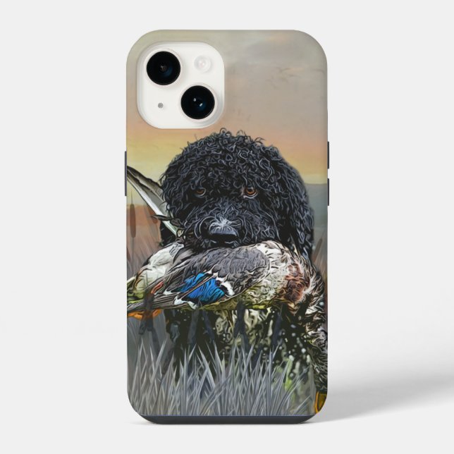 Coque iPhone Barbet, Chien d'eau français (Verso)