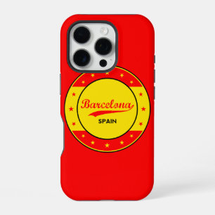 Coque iPhone 16 Pro Barcelone, Espagne, cercle aux couleurs du drapeau