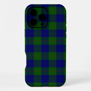 Coque iPhone 16 Pro Max Barclay tartan bleu vert plaid