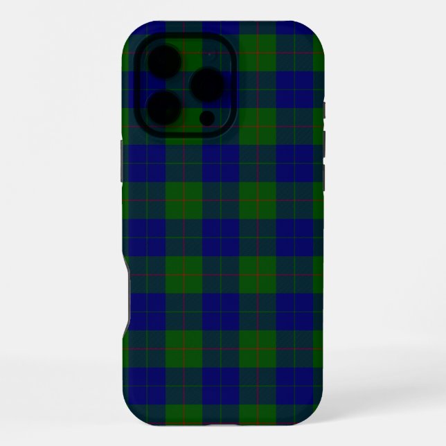 Coque iPhone Barclay tartan bleu vert plaid (Verso)