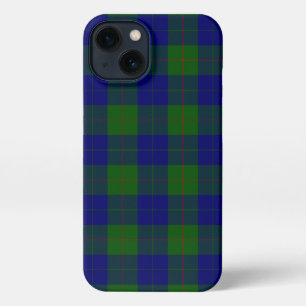 Etui iPhone 13 Barclay tartan bleu vert plaid