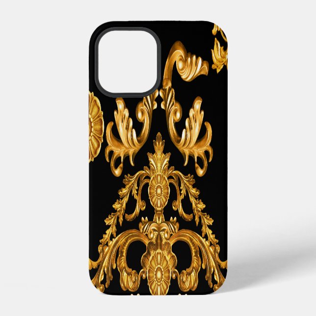 Coque iPhone Baroque d'or, éléments ornementaux. (Verso)