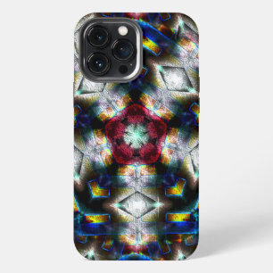 Etui iPhone 13 Pro Max Base sablonneuse avec des formes de couleurs sombr