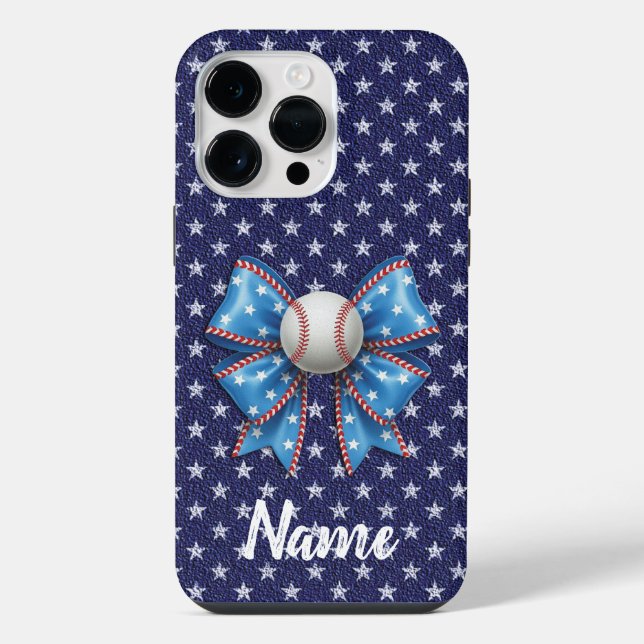 Coque iPhone Baseball Coquette Balle Drapeau Américain (Verso)